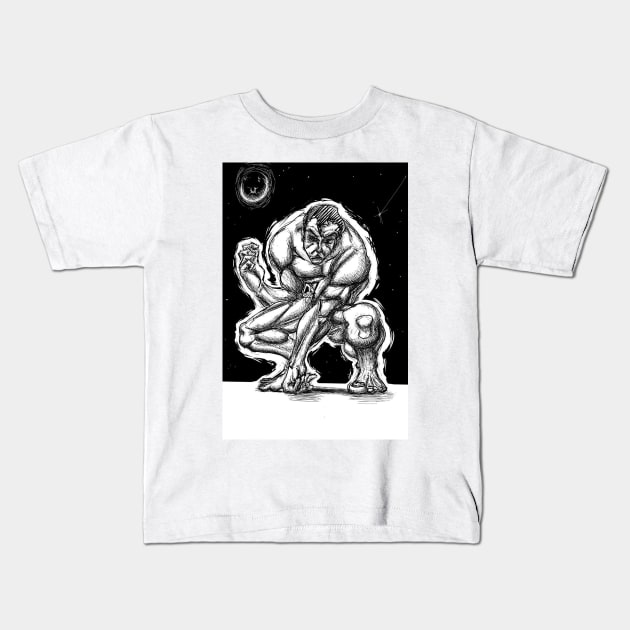 Primitive Man Kids T-Shirt by IgnacioRojas001